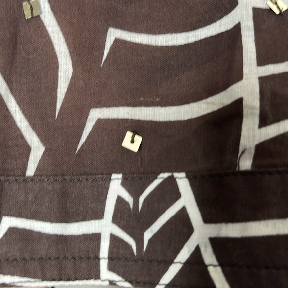 Tory Burch Brown White Sheer Sequin Split Neck Tunic Womens Size 6 BLEMISH - Picture 6 of 8